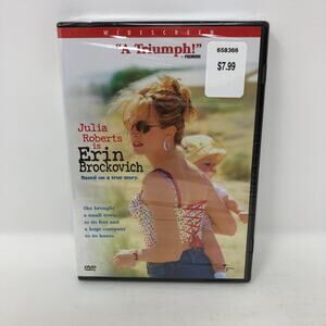 Erin Brockovich (DVD, 2000, Widescreen) Julia Roberts New Factory Sealed